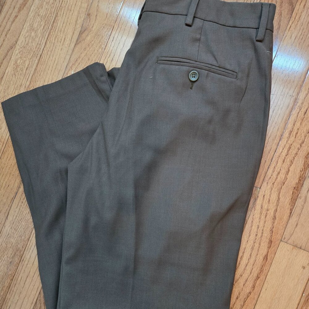 Mens Kenneth Cole Reaction 32x32 Brown Dress Pants
